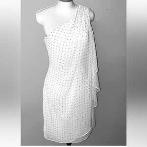 NEW! JS Boutique Sparkly Ivory One-Shoulder Dress